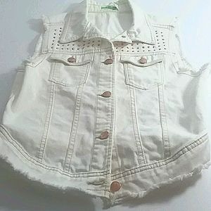 Selena Gomez Brass Designed Denim Vest. Size Med